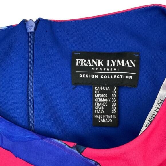 FRANK LYMAN Fuchsia Royal Sheath Dress Size 8 - Picture 5 of 7